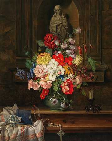 长老利奥波德·布伦纳的《壁龛中的麦当娜与华丽的花束》
