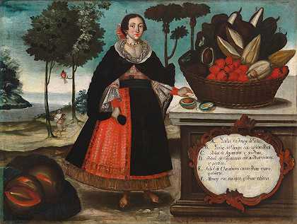 维森特·阿尔班（Vicente Alban）的《穿着特别服装的印度妇女》