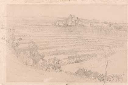 约翰·罗斯金的《阿伯维尔圣伍尔夫兰远眺图》