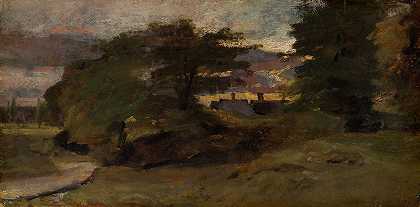 约翰·康斯特布尔的《带小屋的风景》
