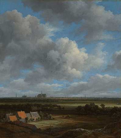 雅各布·范·鲁伊斯代尔（Jacob van Ruisdael）的《从西北看哈勒姆，前景是漂白的田野》