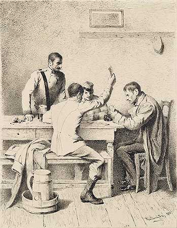 Friedrich Friedländer的《纸牌游戏中的士兵》