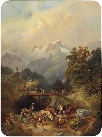 鲁道夫·斯沃博达（Rudolf Swoboda）的《Hochgebirge的Almabtrieb》
