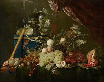 Jan Davidsz de Heem的《华丽水果静物与珠宝盒》