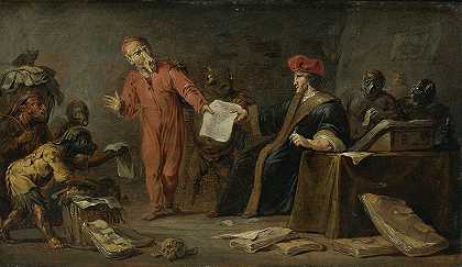 《浮士德把他的灵魂卖给梅菲斯托菲勒斯》，作者：扬·扬斯·范·比塞姆