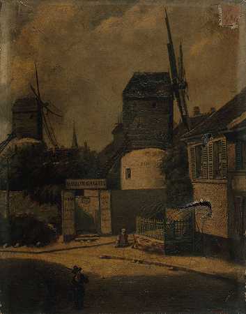 “Le Moulin de la Galette和Le Moulin Blutefin，Montmartre，第18区，作者：Arsene DésiréHaussy