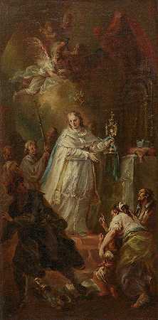 《圣体奇迹：一位牧师用圣坛升起的圣体驱赶异教徒》，作者：约翰·格奥尔格·鲍姆加特纳