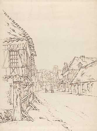 威廉·亨利·亨特的《法国小镇的街景》