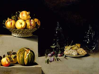 Juan van der Hamen的《水果和玻璃器皿的静物》