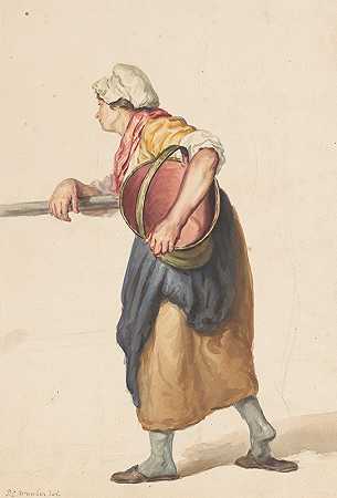 彼得·克里斯托弗·旺德（Pieter Christoffel Wonder）的《手臂下夹着水桶的站立女人》