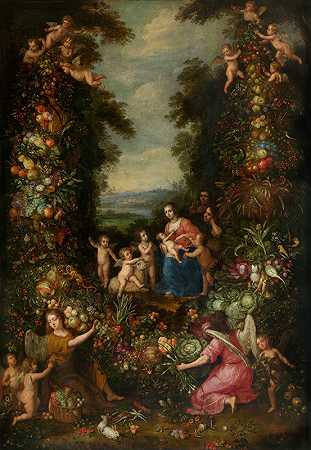 Pieter Van Avont的《圣婴圣约翰浸信会的神圣家庭》