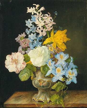 弗朗茨·泽弗·皮特的《瓷瓶花束》