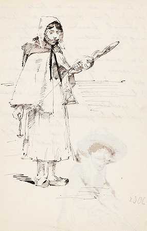 海伦·施杰夫贝克的《法国乡村女孩（女孩和纺锤）》