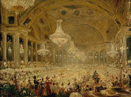 尤金·伊曼纽尔·维奥莱特·勒杜克（Eugène Emmanuel Viollet le Duc）在杜伊勒里剧院（1835年舞会）举行的女士们宴会