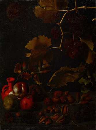 胡安·费尔南德斯·拉布拉多（Juan Fernández el-Labrador）的《葡萄、苹果、栗子、杏仁、橡子和红土瓶的静物》