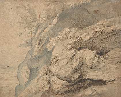 Paulus Willemsz.van Vianen《岩石悬崖侧面研究》