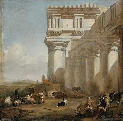扬·巴普蒂斯特·威尼克斯的《牧牛人的罗马神庙》
