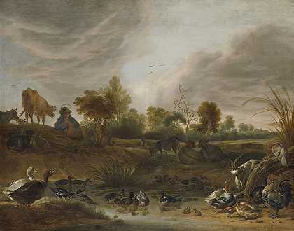 Cornelis Saftleven的《动物风景》