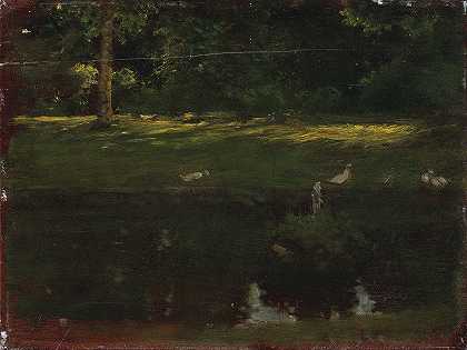 朱塞佩·德尼蒂斯《布洛涅河畔的池塘》