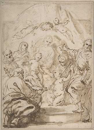 安东尼奥·吉奥尼玛《圣母和圣婴与侍从圣徒共坐》