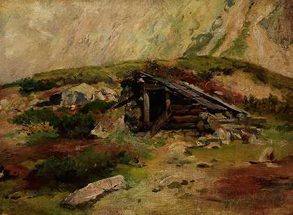 Aleksander Mroczkowski的《塔特拉山脉的小屋》