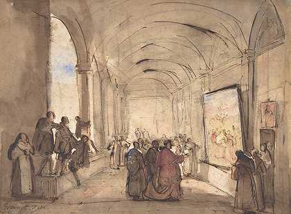 《红衣主教在修道院检查弗朗索瓦·马吕斯·格拉奈的画作》