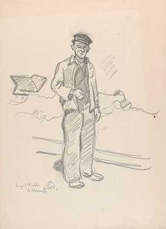 伊万·伊万内克的《一个斜倚的男人的素描》