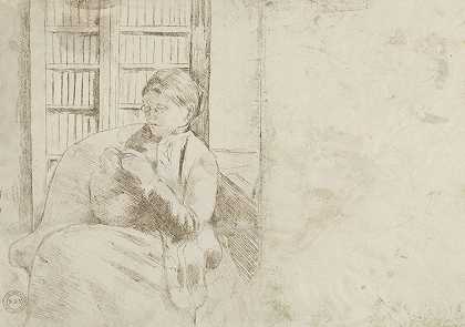 玛丽·卡萨特的《图书馆里的编织》