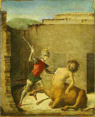 乔瓦尼·巴蒂斯塔·西马·达·科内格里亚诺的《忒修斯杀死牛头怪》
