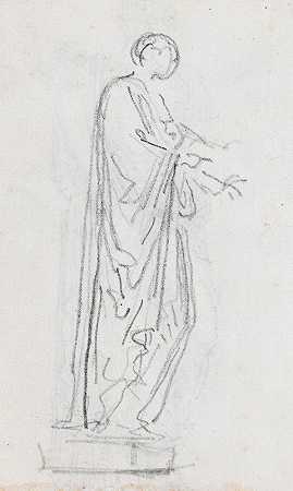 Hubert Robert的《从侧面看罗马女性雕像》