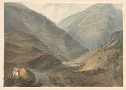 塞缪尔·戴维斯的《带河流的山地风景》