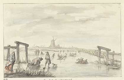 “Wintergezicht te Boom，van het Zwarte Water bij Zwolle，Gerrit Grasdorp著