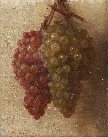 乔治·亨利·霍尔的《悬挂葡萄的静物》