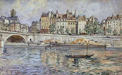 “Hôtel de Ville的码头和弗雷德里克·霍布朗路易·菲利普大桥