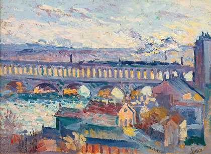 “Maximilien Luce俯瞰高架桥Auteuil