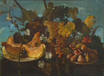 米歇尔·佩斯·德尔·坎皮多利奥的《葡萄、无花果和骨髓的静物》