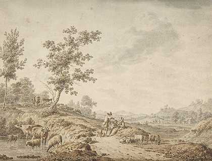 Jordanus Hoorn的《牧民和他们的牛的风景》