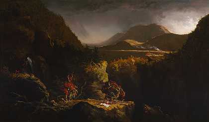 托马斯·科尔（Thomas Cole）的《风景与人物》（Landscape with FiguresA Scene from“The Last of The Mohicans”）