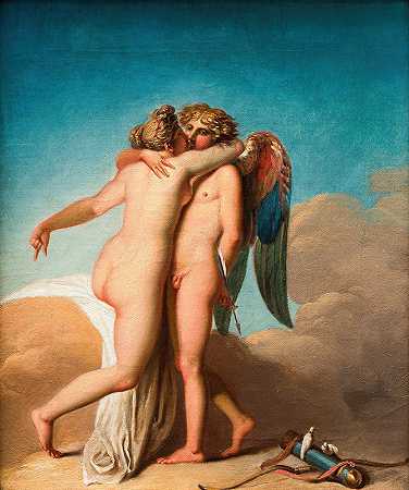 尼古拉·亚伯拉罕·阿比尔加德的《丘比特与普赛克拥抱》