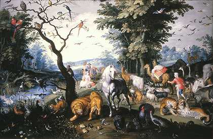 《动物进入诺亚方舟》作者：Jan Brueghel The Younger