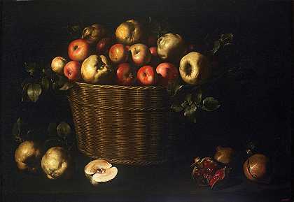 Juan de Zurbarán的《苹果、昆士和石榴篮》