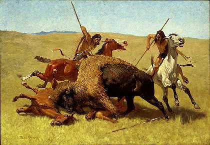 弗雷德里克·雷明顿的《野牛狩猎》