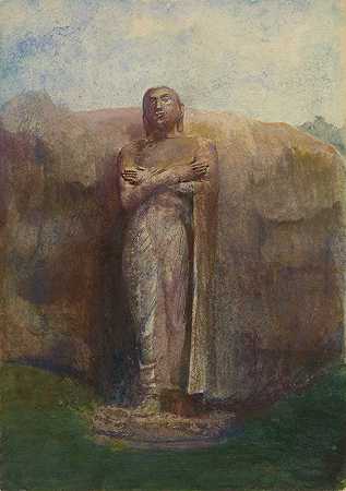 约翰·拉法尔吉（John La Farge）在锡兰波拉纳鲁瓦废墟城附近的阿南达巨像