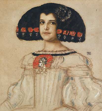 “玛丽，艺术家的女儿，穿着弗朗茨·冯·斯塔克（Franz von Stuck）的velasquez连衣裙