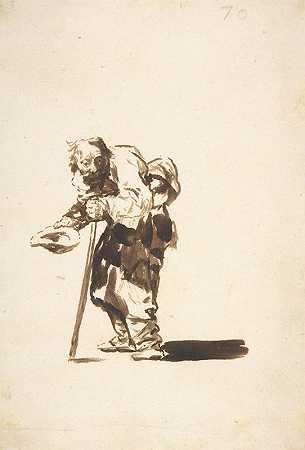 弗朗西斯科·德·戈亚的《左手拿着拐杖的乞丐》
