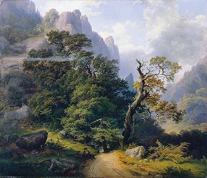 约瑟夫·霍尔泽的《山地风景》