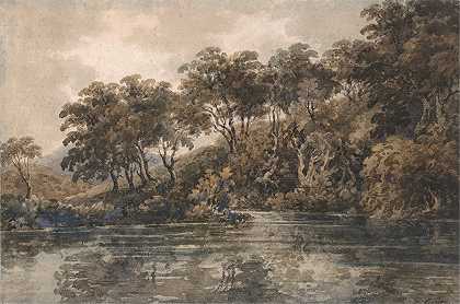 《肯特郡布罗姆利附近的树木和池塘》托马斯·格尔廷著