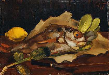 亨利·维克多·加布里埃尔·勒·福康尼尔的《柠檬鱼静物》