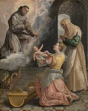 《圣狄达库斯让死胎女孩复活》作者：Maerten De Vos