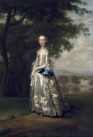 阿瑟·德维斯的《风景中的女士肖像》